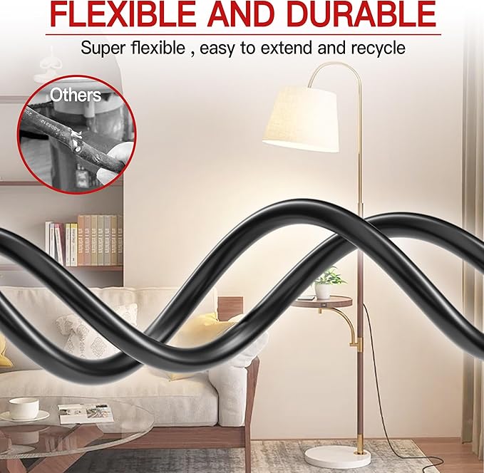 16/3 Short Extension Cord 10 FT, Indoor 3 Prong Power Cable, Suitable - Image 6