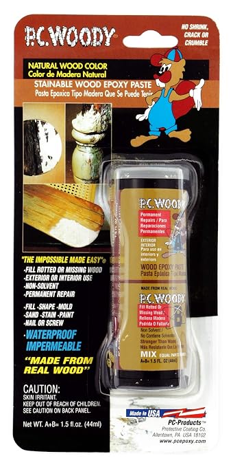 PC Products PC-Woody Wood Repair Epoxy Paste, Two-Part 1.5 oz in Two Jars by ProtectiveCoatingCo