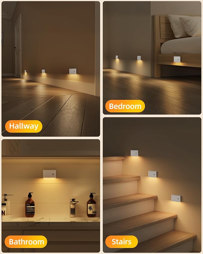 EZVALO Motion Sensor Stair Lights Indoor, Rechargeable Night Lights - Image 4