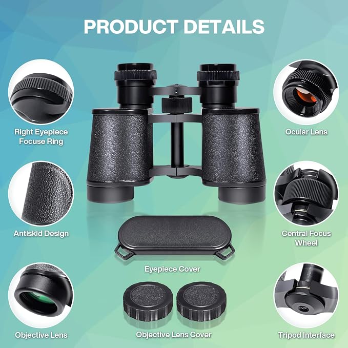 10x25 High Powered Binoculars for Adults, Waterproof Compact Binoculars - Image 2