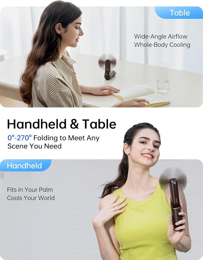 JISULIFE Handheld Fan 8 Plus: All-in-One Mini Fan - Image 4
