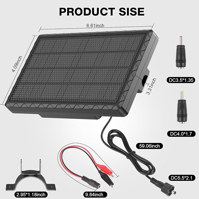 Solar Panel for Deer Feeder, 12V 1.98W Solar Panel Outdoor IP65 Waterproof - Image 2