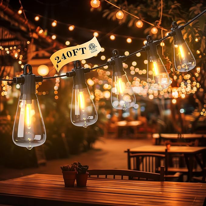 FOOMAN LED Outdoor String Lights, 240FT Outside Waterproof Patio Lights by FOOMAN