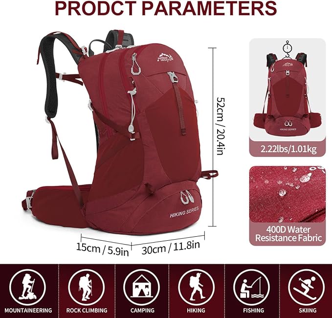 IX INOXTO Hiking Backpack, 26L/40L Waterproof Hiking Daypack - Image 2