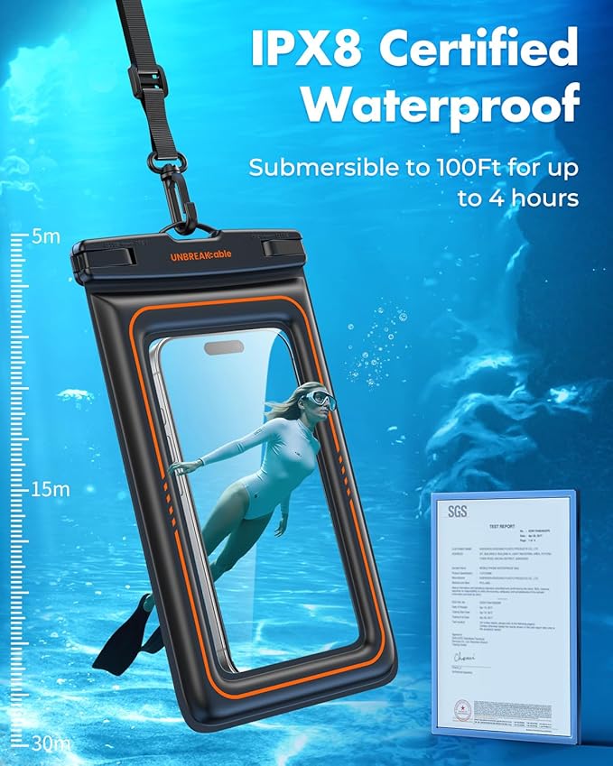 UNBREAKcable Floating Waterproof Phone Pouch 2 Pack, IPX8 Waterproof Phone Case - Image 3