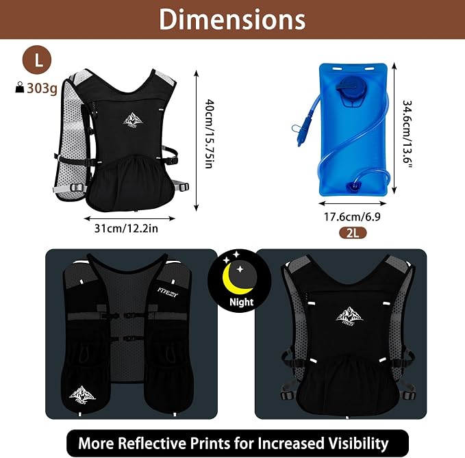 ITIEZY Running Vest for Women Men, 5L Hydration Backpack Lightweight Running - Image 5