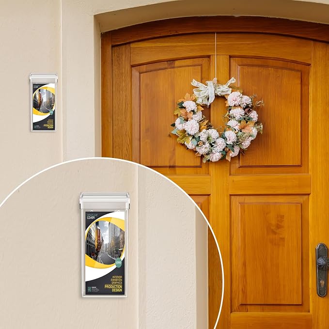 Remerry 1 Pcs Outdoor Brochure Holder 4 x 9 Inch Waterproof Wall Mount - Image 3