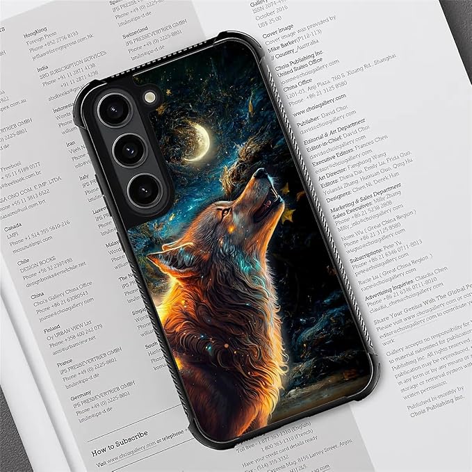 for Samsung Galaxy S23 Case, Star Cave Hungry Wolf Pattern Graphic Design Girl - Image 2