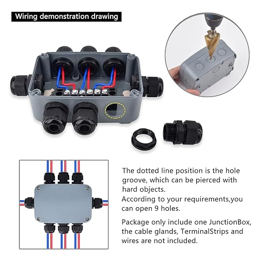Nineleaf 6PK Outdoor Junction Box ABS Plastic Dustproof IP66 Waterproof - Image 5