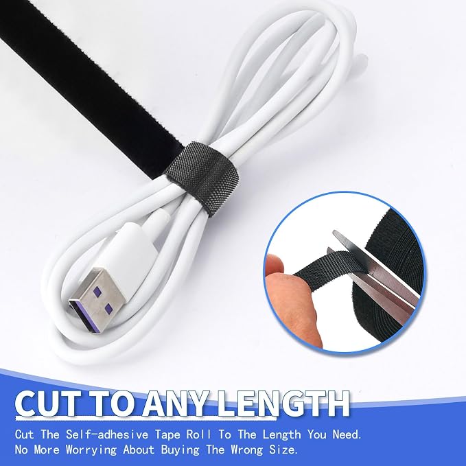 1/2In x 100Ft Reusable Cable Ties Hook and Loop Roll | Tie Down Straps - Image 6