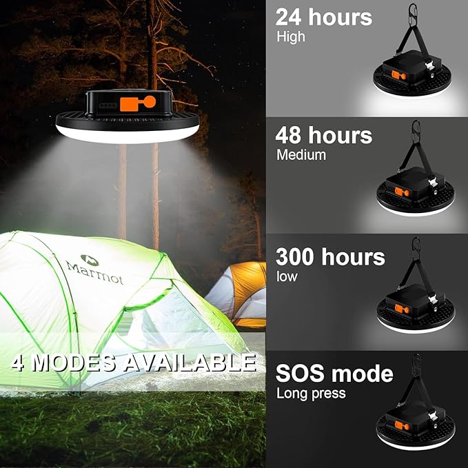 10000mAh 4000LM Flashlight Portable LED Camping Lantern Rechargeable Light 30W - Image 2