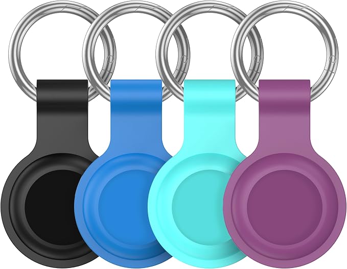 Compatible with AirTag Holder Case Keychain 4 Pack, - Image 8