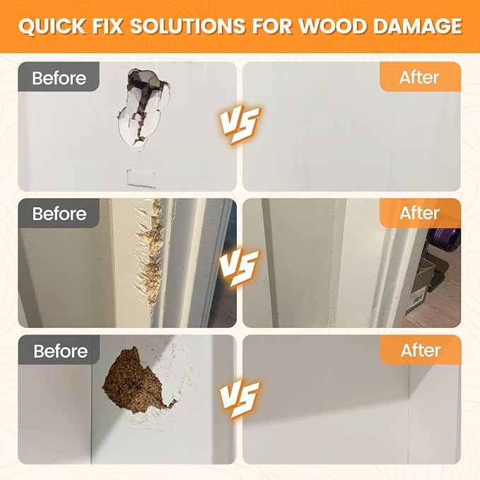 Wood Filler, Wood Repair Kit, 16 Ounce Paintable & Stainable Wood Putty Filler - Image 4