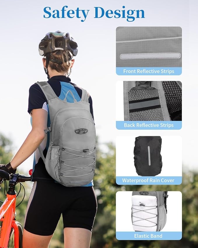 Hydration Backpack with 2L Water Bladder, Hiking Water Backpack - Image 7