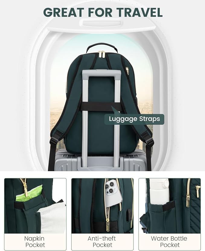 LOVEVOOK Laptop Backpack for Women, Large Capacity Travel Computer Work Bag - Image 4