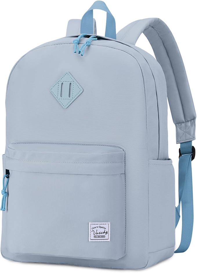 VASCHY Lightweight Backpack for School, Water Resistant Classic Bookbag by Vaschy