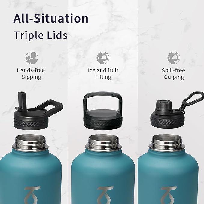 Trebo Insulated Water Bottle 64 oz, Half Gallon Metal Vacuum Water Jug - Image 3