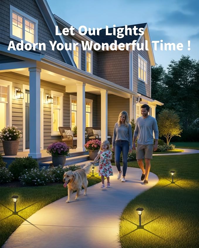 Solar Pathway Lights 12 Pack Mini Outdoor 3000K Bright Auto On/Off Solar Garden - Image 2