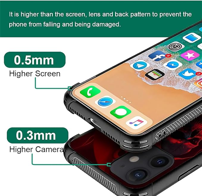 for iPhone 12/12 Pro Case, Gestures Funny Skull Pattern Graphic Design Girl Boy - Image 3