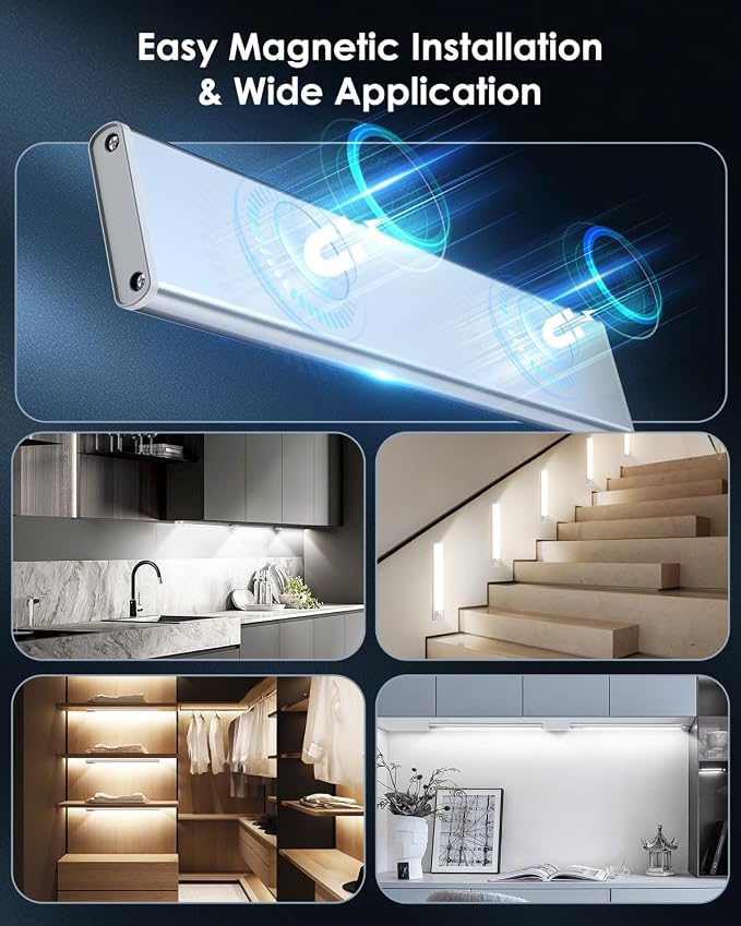 VerRon 5 Pack Under Cabinet Lighting Wireless, Battery Operated Motion Sensor - Image 6