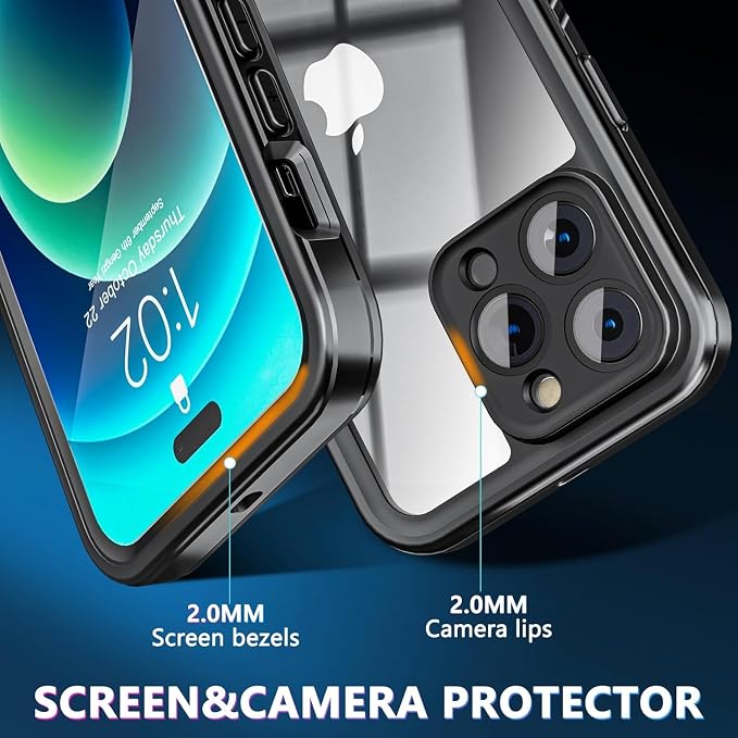 Jancane iPhone 14 Pro Max Waterproof Case, IP68 Underwater, Built-in Screen - Image 4