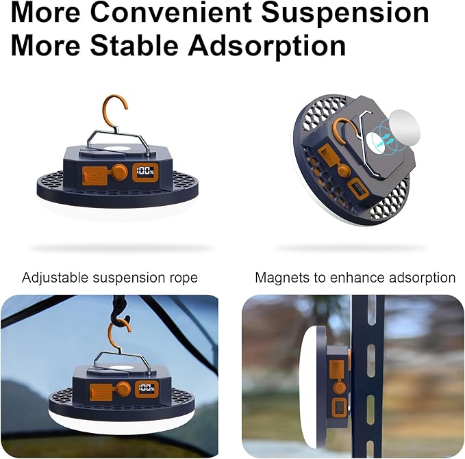 10000mAh 4000LM Camping Light 4 Light Modes Portable LED Camping Lantern - Image 6