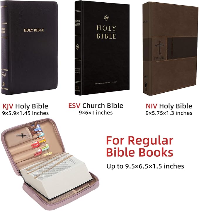 FINDCOZY Bible Cover for Women, Durable Carrying Book Case Church Bag for - Image 4