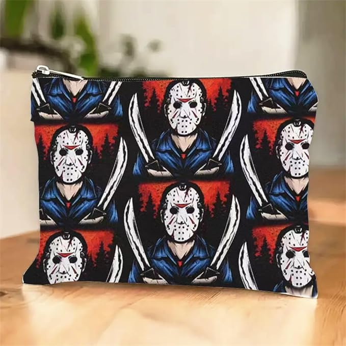 Horror Themed Makeup Bag with Zipper, Camping & Outdoor Use, Unisex Adult Gift - Image 2