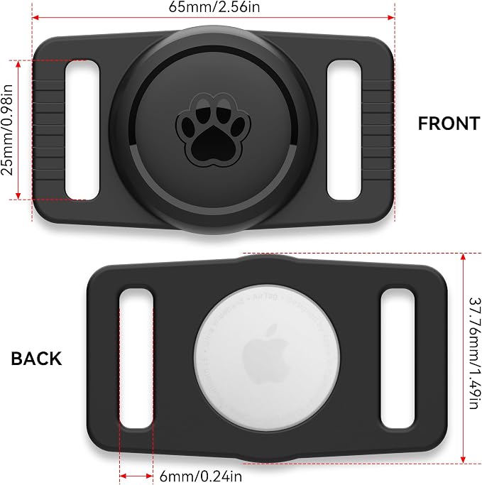 GOCII for Airtag Dog Collar Holder 2 Pack, Waterproof Dog Collar Holder for - Image 4