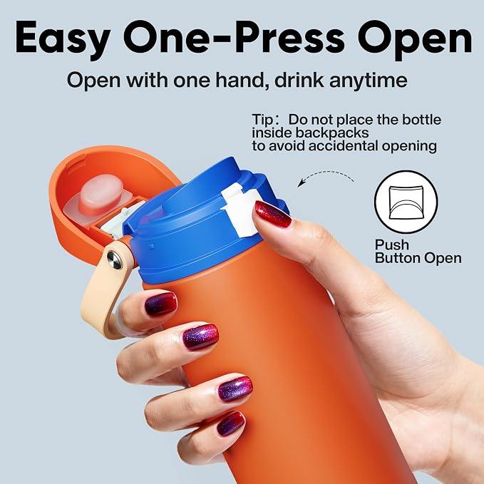 Insulated Water Bottle with Straw - Image 5