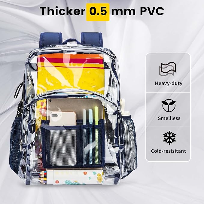 Vorspack Clear Backpack Heavy Duty PVC Transparent Backpack - Image 3