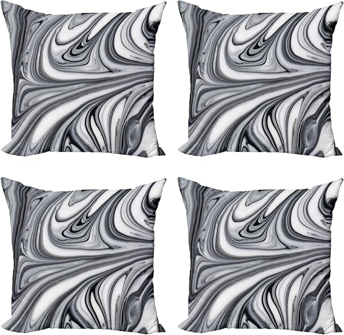 Ambesonne Abstract Throw Pillow Cushion Case Pack of 4, Mix of White and Black by Ambesonne