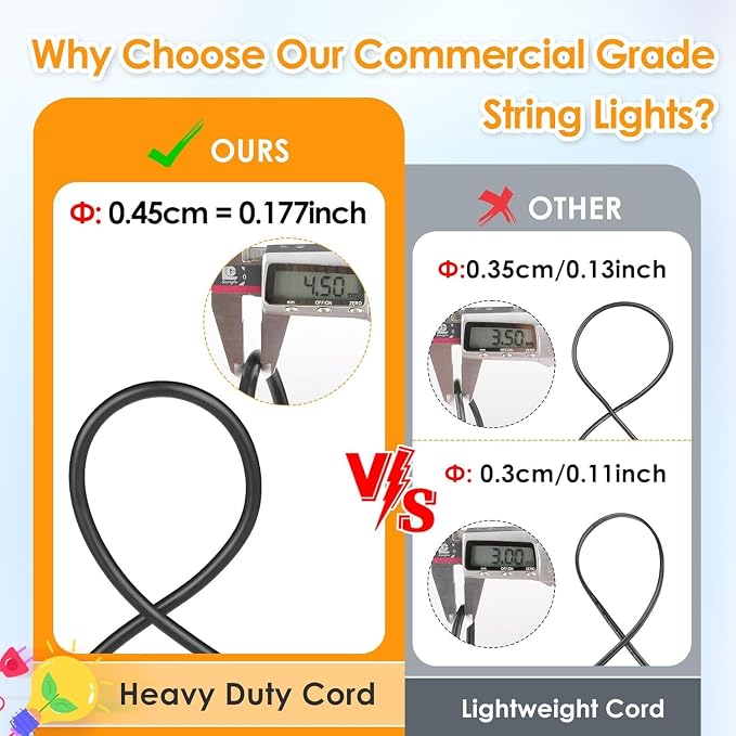 Mlambert 3-Color in 1 Solar String Lights Outdoor Waterproof Dimmable, 48ft - Image 3