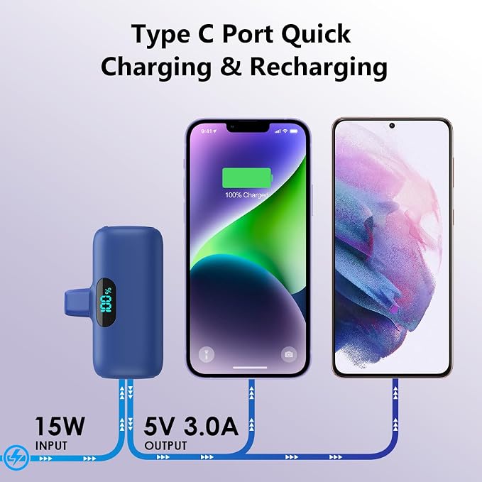 Mini Portable Charger for iPhone, Upgraded 5000mAh PD Fast Charging Battery Pack - Image 6