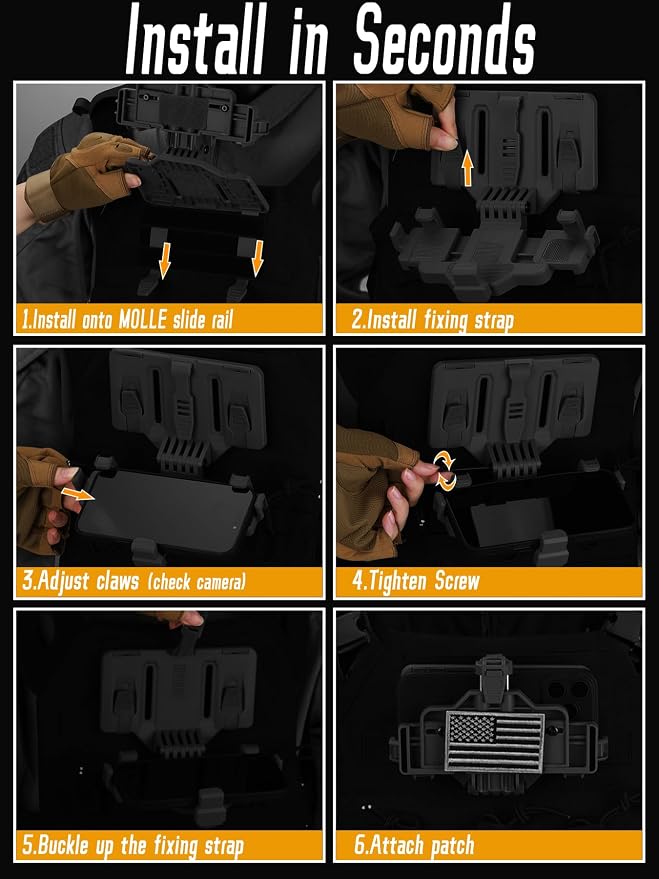 Tactical Molle Phone Holder for Plate Carrier Vest, Quick-Release Heavy Duty - Image 6