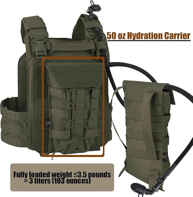 PETAC GEAR 1.5L / 3L Tactical Hydration Pack，Molle Carrier Pouch - Image 2
