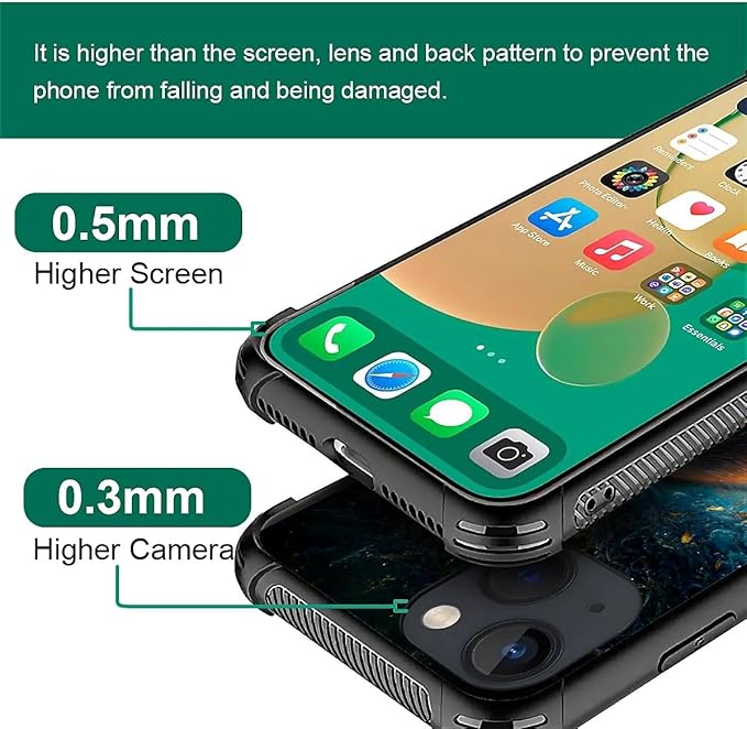 for iPhone 13 Case, Star Cave Hungry Wolf Pattern Graphic Design Girl Boy Soft - Image 2