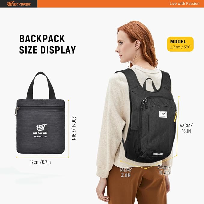 SKYSPER Small Daypack 10L/15L/20L Hiking Backpack Packable Lightweight Travel - Image 6