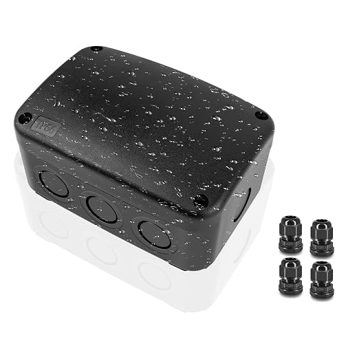 SuperInk Black IP66 Weatherproof Junction Box, Outdoor Electrical Enclosure by SuperInk