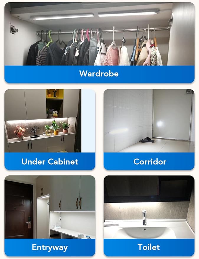 Under Cabinet Lighting LED Motion Sensor Lights Plug in Indoor, 16 inch 500LM - Image 5