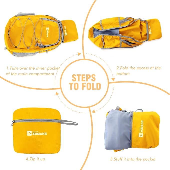 ZOMAKE Lightweight Packable Backpack 28L, Foldable Backpacks Water Resistant - Image 6