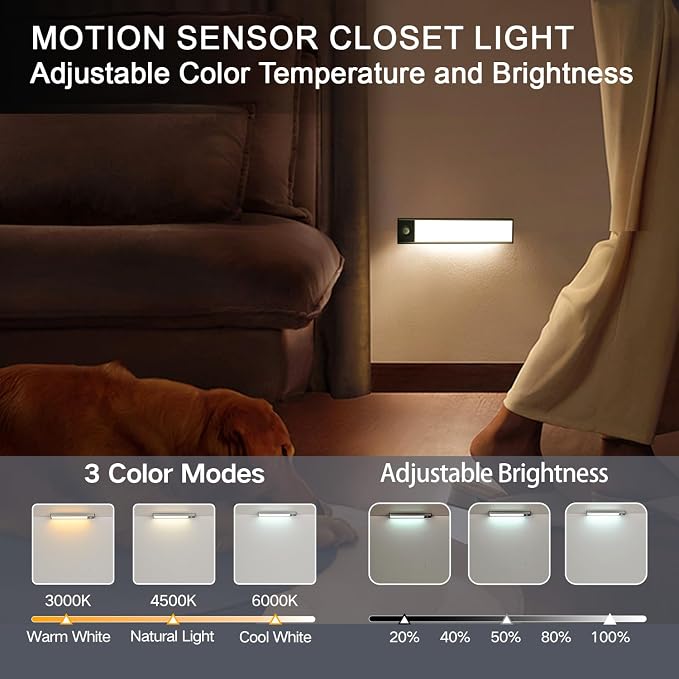 Under Cabinet Lighting, 4200mAh Rechargeable Motion Sensor Light Indoor - Image 8