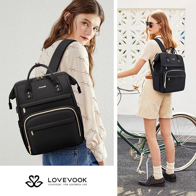 LOVEVOOK Laptop Backpack for Women 14 Inch, Teacher Nurse Work Bag Anti-Theft - Image 7