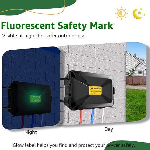 NineLeaf Large Outdoor Electrical Box, IP54 Waterproof Extension Cord Cover - Image 8