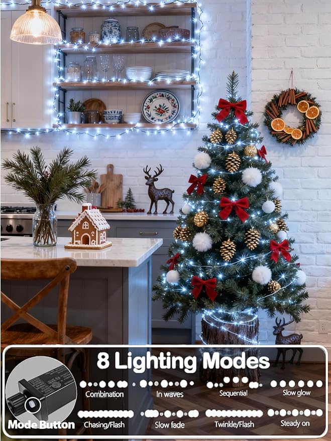Upgraded 99FT 300 LED Christmas Lights Outdoor & Indoor, Memory Function & - Image 2