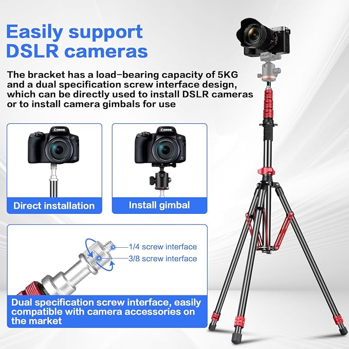 FreeSea Light Stand Aluminum, Adjustable Tripod Stand - Image 8