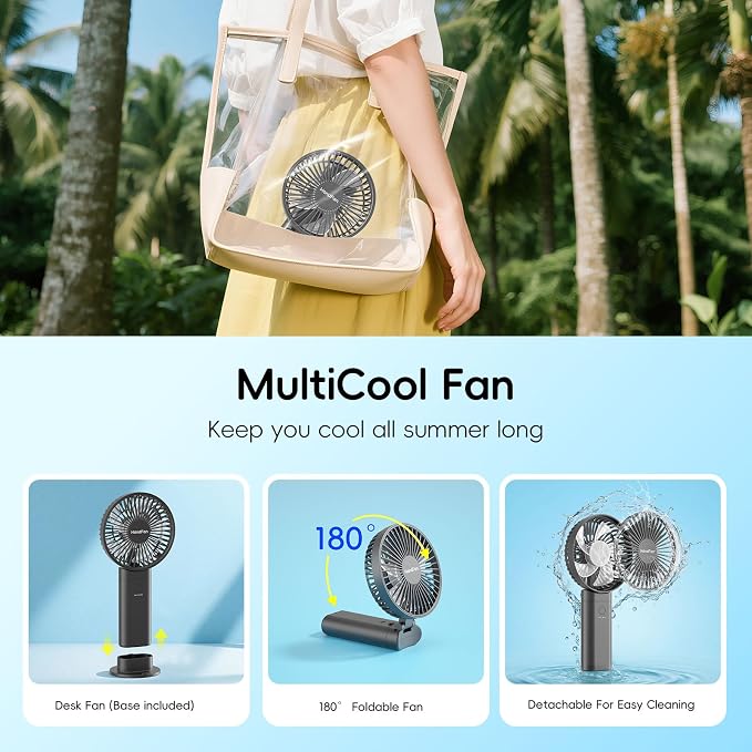 HandFan Upgraded 10, 000 mAh Quiet Handheld Fan - Image 4