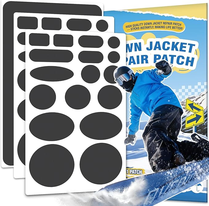 35Pcs Down Jacket Repair Patch Kit Pre-Cut Nylon Patches by OAZ