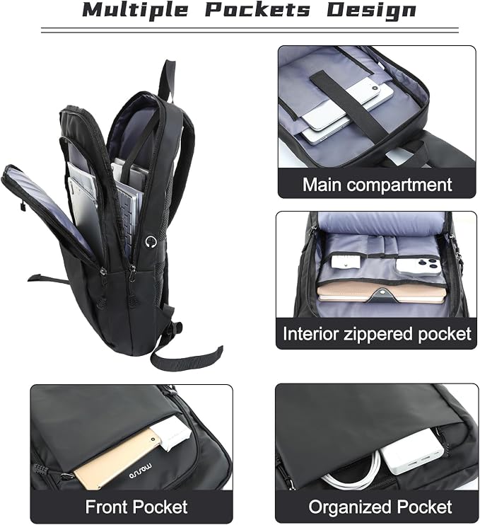 MOSISO Laptop Backpack for Men, Slim Lightweight Compact Computer Backpack for - Image 2