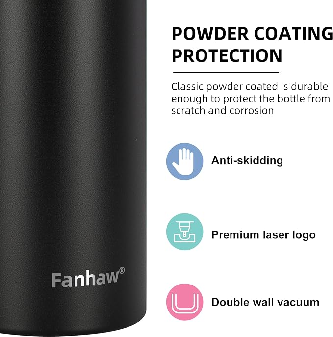Fanhaw 24 oz Insulated Stainless Steel Water Bottle - Image 4